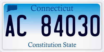CT license plate AC84030