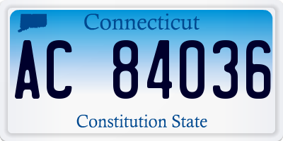 CT license plate AC84036