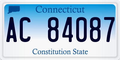 CT license plate AC84087