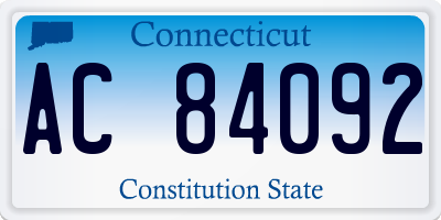 CT license plate AC84092