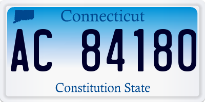 CT license plate AC84180