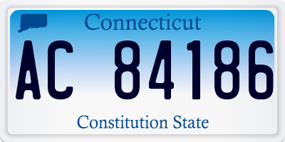 CT license plate AC84186