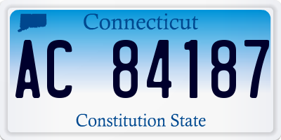 CT license plate AC84187