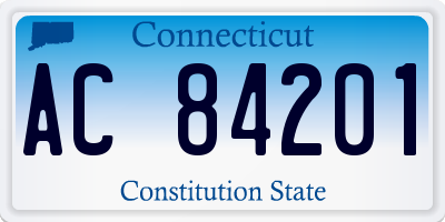 CT license plate AC84201