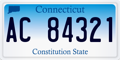 CT license plate AC84321