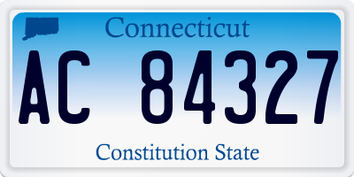 CT license plate AC84327