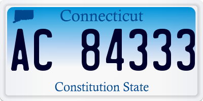 CT license plate AC84333