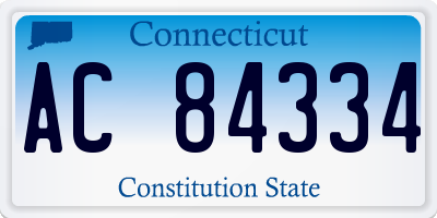 CT license plate AC84334