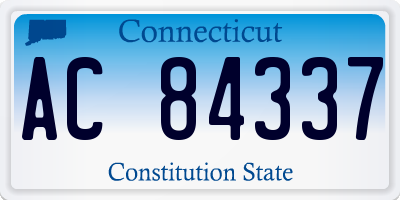 CT license plate AC84337