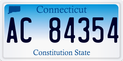 CT license plate AC84354
