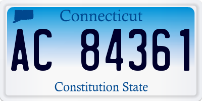 CT license plate AC84361