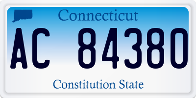 CT license plate AC84380