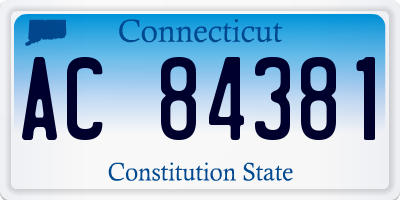 CT license plate AC84381