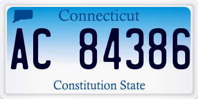 CT license plate AC84386