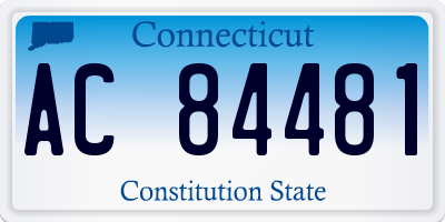 CT license plate AC84481