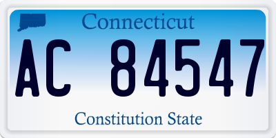 CT license plate AC84547