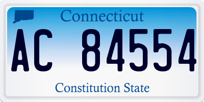 CT license plate AC84554