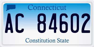 CT license plate AC84602