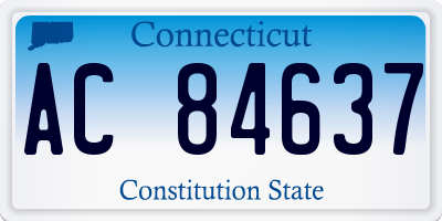 CT license plate AC84637