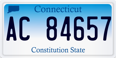 CT license plate AC84657