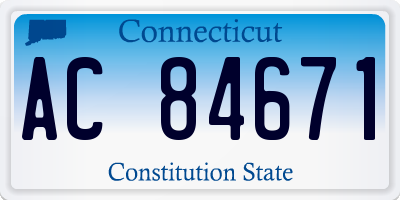 CT license plate AC84671