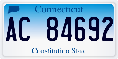 CT license plate AC84692