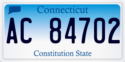 CT license plate AC84702