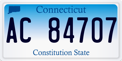 CT license plate AC84707