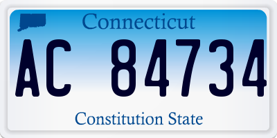 CT license plate AC84734