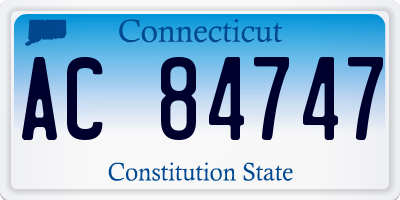 CT license plate AC84747
