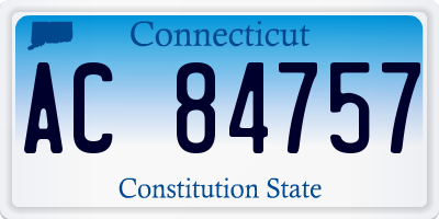 CT license plate AC84757