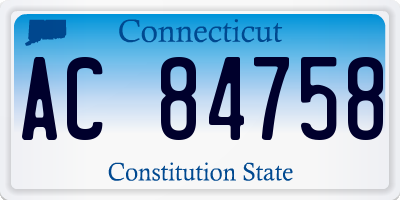 CT license plate AC84758