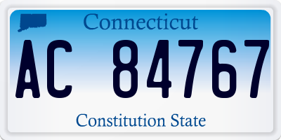 CT license plate AC84767