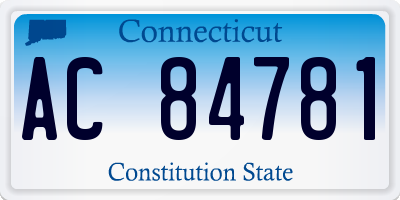 CT license plate AC84781
