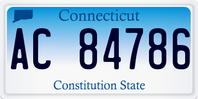 CT license plate AC84786
