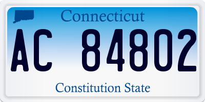 CT license plate AC84802