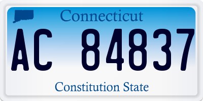 CT license plate AC84837