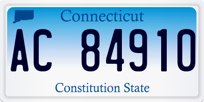 CT license plate AC84910
