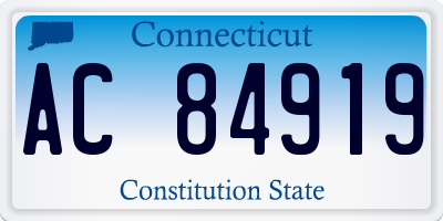 CT license plate AC84919