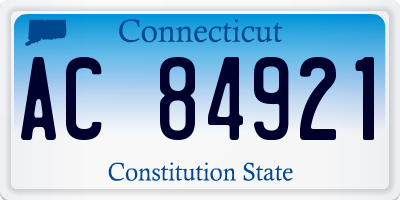 CT license plate AC84921