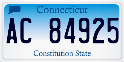 CT license plate AC84925