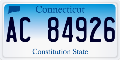 CT license plate AC84926