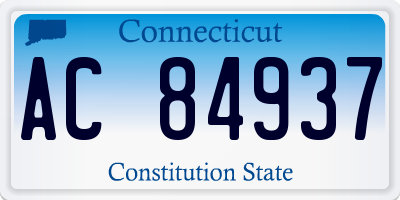 CT license plate AC84937