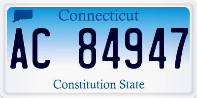 CT license plate AC84947