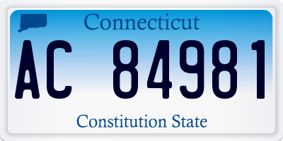 CT license plate AC84981