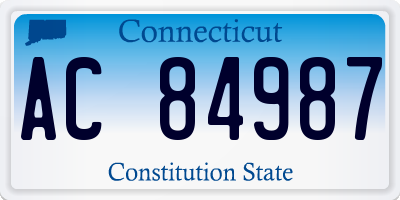 CT license plate AC84987