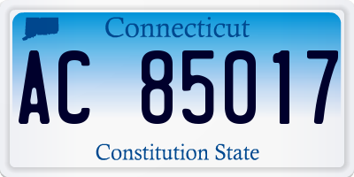 CT license plate AC85017