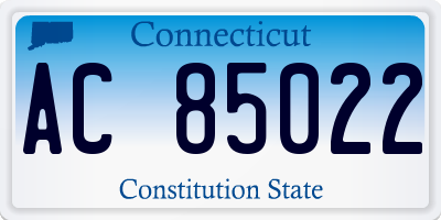 CT license plate AC85022