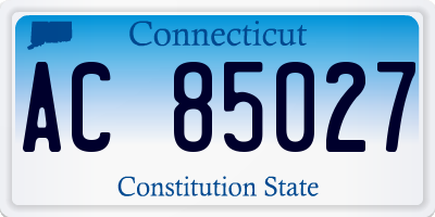 CT license plate AC85027