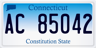 CT license plate AC85042